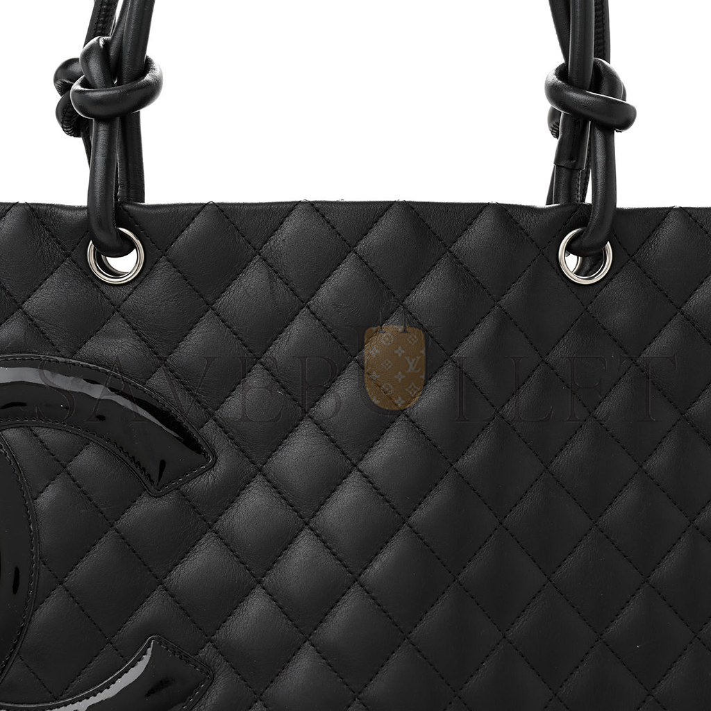 CHANEL CALFSKIN QUILTED LARGE CAMBON TOTE BLACK (30*25*15cm) 